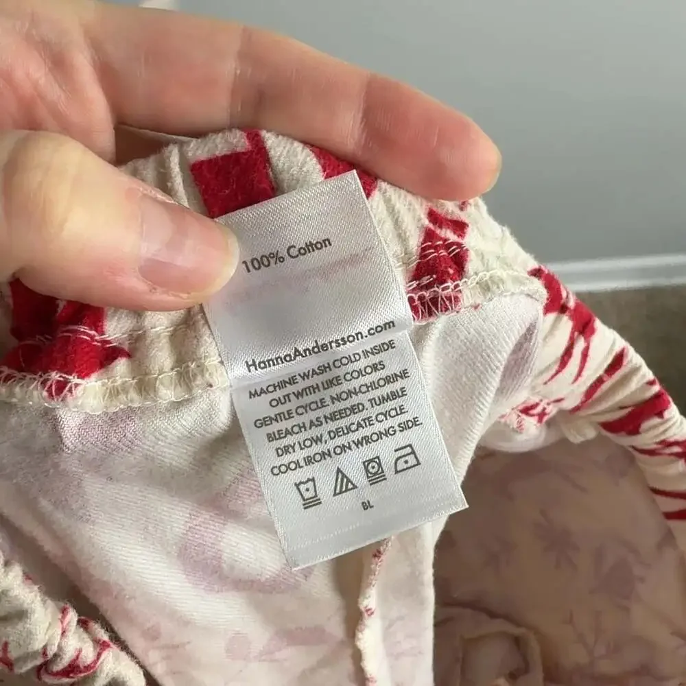 Hanna Andersson Holiday Pajama Pants Size XS Reindeer Snowflake Print Cotton Wms